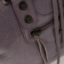 BALENCIAGA Classic Polly Hand Bag Leather 2way Purple 285345 Auth 123361-16