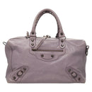 BALENCIAGA Classic Polly Hand Bag Leather 2way Purple 285345 Auth 123361-2