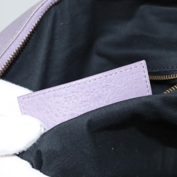 BALENCIAGA Classic Polly Hand Bag Leather 2way Purple 285345 Auth 123361