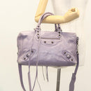 BALENCIAGA Classic Polly Hand Bag Leather 2way Purple 285345 Auth 123361-27