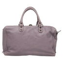 BALENCIAGA Classic Polly Hand Bag Leather 2way Purple 285345 Auth 123361-3