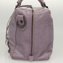 BALENCIAGA Classic Polly Hand Bag Leather 2way Purple 285345 Auth 123361-4