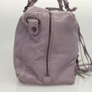 BALENCIAGA Classic Polly Hand Bag Leather 2way Purple 285345 Auth 123361-5