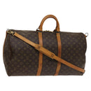 LOUIS VUITTON Monogram Keepall Bandouliere 55 Boston Bag M41414 LV Auth 123367-1