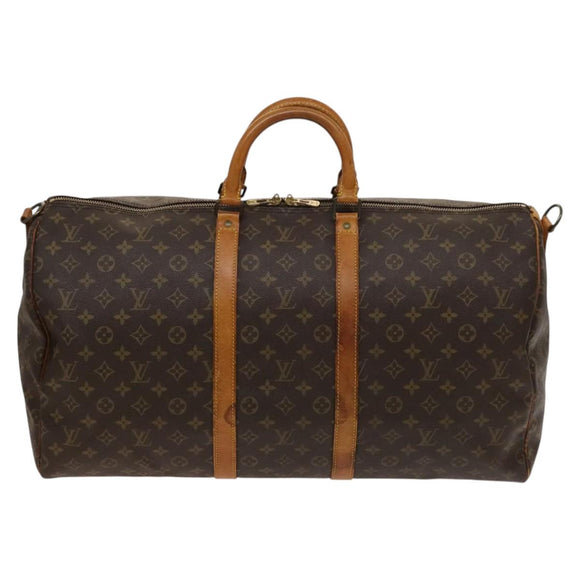 LOUIS VUITTON Monogram Keepall Bandouliere 55 Boston Bag M41414 LV Auth 123367