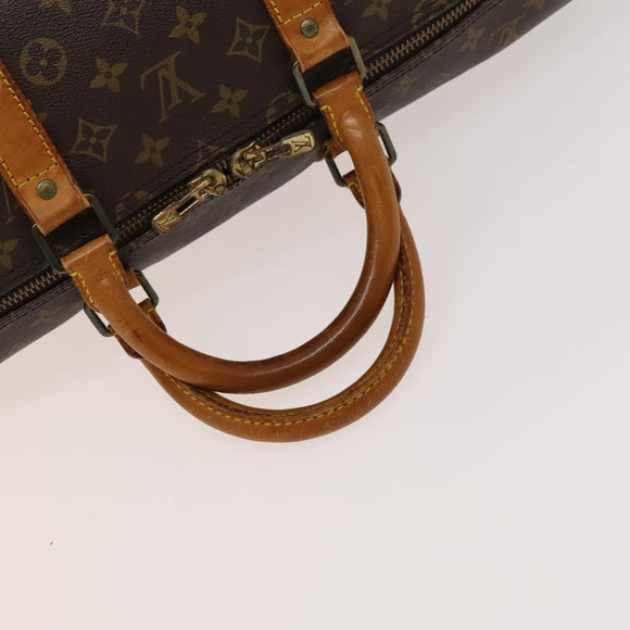 LOUIS VUITTON Monogram Keepall Bandouliere 55 Boston Bag M41414 LV Auth 123367