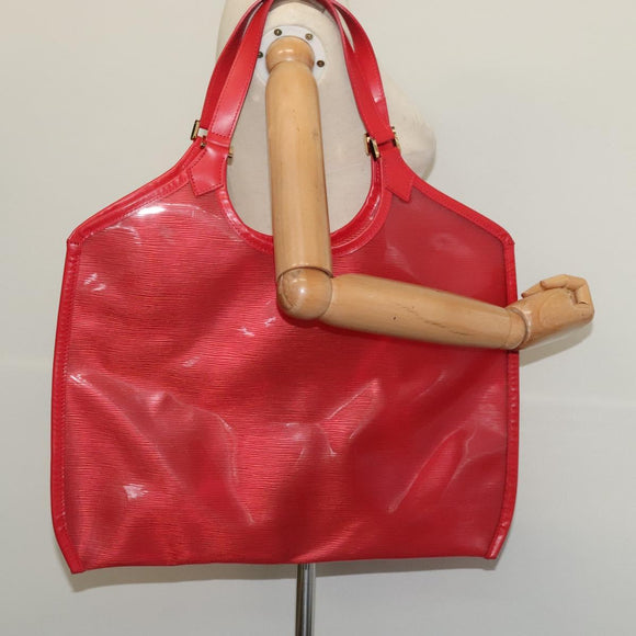 LOUIS VUITTON Epi Plage Via Hand Bag Vinyl Red Grenadine M92152 LV Auth 123372