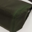 PRADA Shoulder Bag Nylon Khaki Silver Auth 123373-14