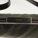 PRADA Shoulder Bag Nylon Khaki Silver Auth 123373-10