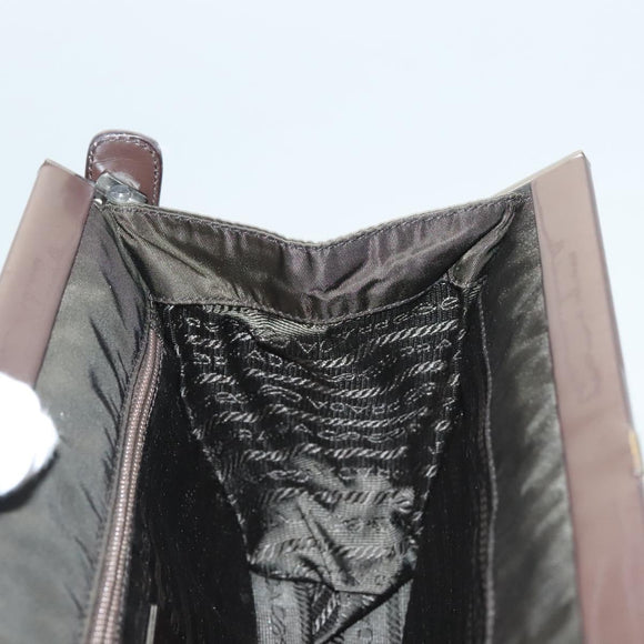 PRADA Shoulder Bag Nylon Khaki Silver Auth 123373