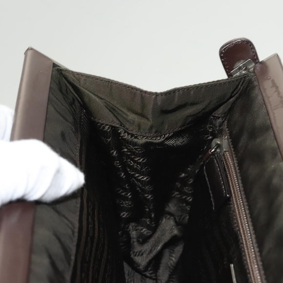 PRADA Shoulder Bag Nylon Khaki Silver Auth 123373