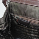 PRADA Shoulder Bag Nylon Khaki Silver Auth 123373-20