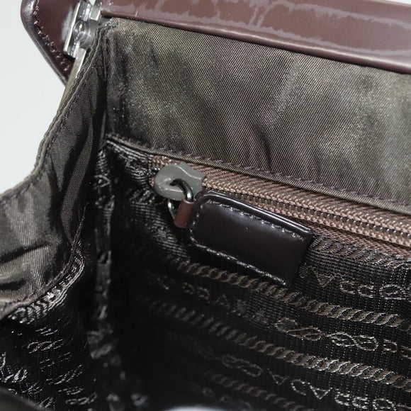 PRADA Shoulder Bag Nylon Khaki Silver Auth 123373