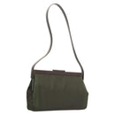PRADA Shoulder Bag Nylon Khaki Silver Auth 123373-1