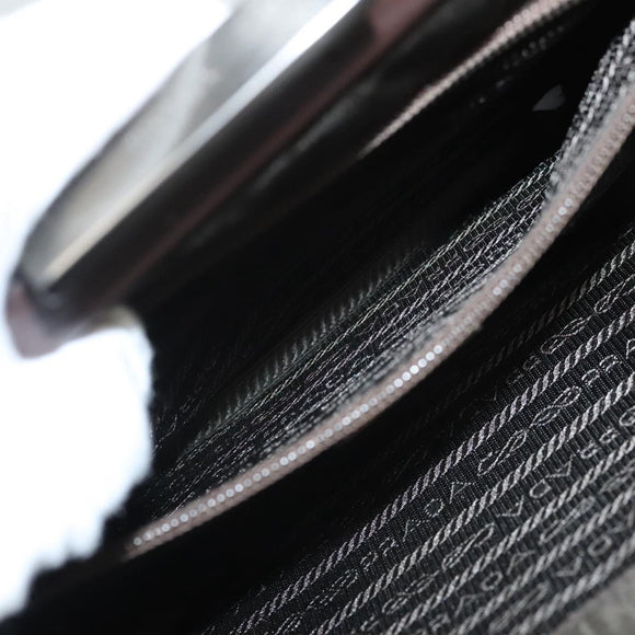 PRADA Shoulder Bag Nylon Khaki Silver Auth 123373