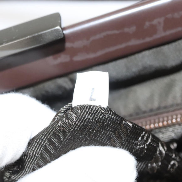 PRADA Shoulder Bag Nylon Khaki Silver Auth 123373