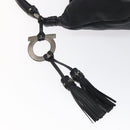 Salvatore Ferragamo Shoulder Bag Leather Black Silver Auth 123376-9
