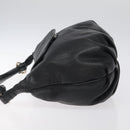 Salvatore Ferragamo Shoulder Bag Leather Black Silver Auth 123376-4