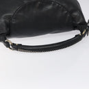 Salvatore Ferragamo Shoulder Bag Leather Black Silver Auth 123376-7