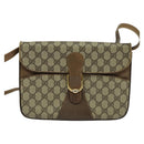 GUCCI GG Supreme Shoulder Bag PVC Beige Gold Auth 123381-13