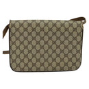 GUCCI GG Supreme Shoulder Bag PVC Beige Gold Auth 123381-2