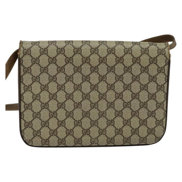 GUCCI GG Supreme Shoulder Bag PVC Beige Gold Auth 123381 - 0