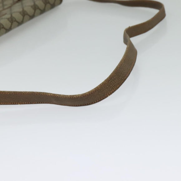 GUCCI GG Supreme Shoulder Bag PVC Beige Gold Auth 123381