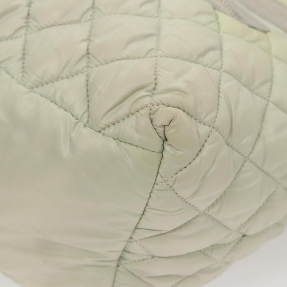 CHANEL Cococoon Hand Bag Nylon Gray Silver CC Auth 123385