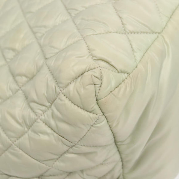 CHANEL Cococoon Hand Bag Nylon Gray Silver CC Auth 123385