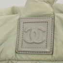 CHANEL Cococoon Hand Bag Nylon Gray Silver CC Auth 123385-17