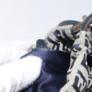 FENDI Zucchino Canvas Shoulder Bag Navy Silver Auth 123405-12