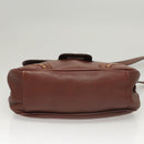 BALLY Hand Bag Leather 2way Brown Gold Auth 123408-5