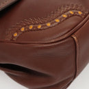 BALLY Hand Bag Leather 2way Brown Gold Auth 123408-15