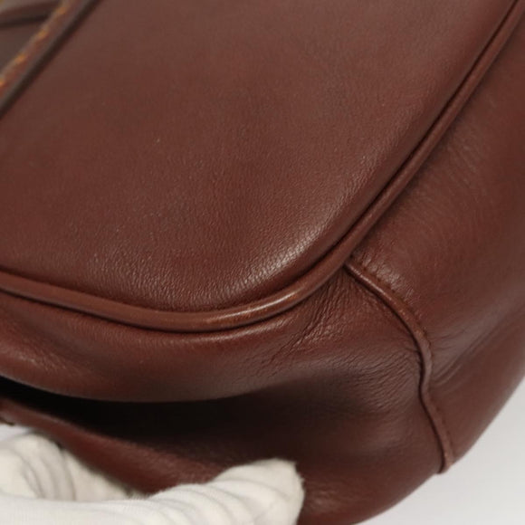 BALLY Hand Bag Leather 2way Brown Gold Auth 123408