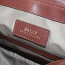 BALLY Hand Bag Leather 2way Brown Gold Auth 123408-21