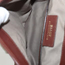 BALLY Hand Bag Leather 2way Brown Gold Auth 123408-11