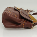 BALLY Hand Bag Leather 2way Brown Gold Auth 123408-3