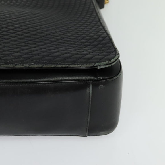 BALLY Shoulder Bag Leather Black Gold Auth 123425