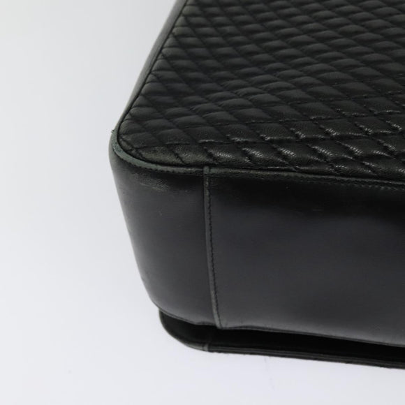 BALLY Shoulder Bag Leather Black Gold Auth 123425