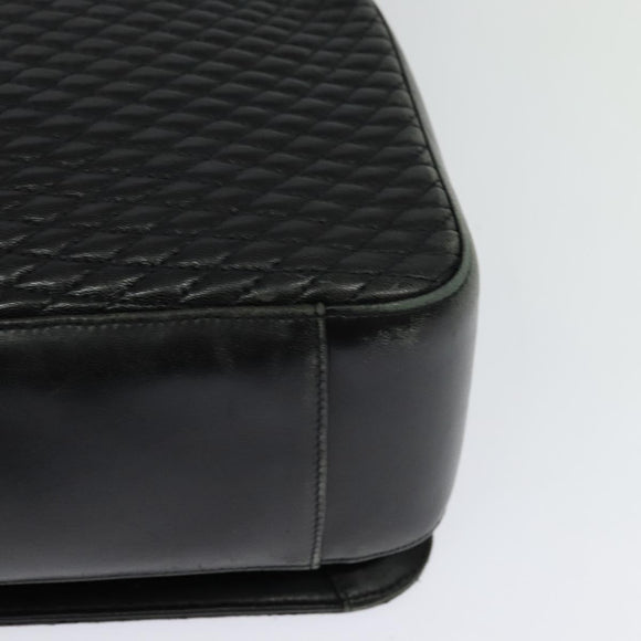 BALLY Shoulder Bag Leather Black Gold Auth 123425