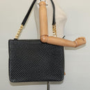 BALLY Shoulder Bag Leather Black Gold Auth 123425-20