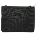 BALLY Shoulder Bag Leather Black Gold Auth 123425-13