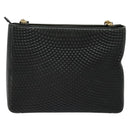 BALLY Shoulder Bag Leather Black Gold Auth 123425-2