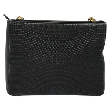 BALLY Shoulder Bag Leather Black Gold Auth 123425 - 0