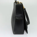 BALLY Shoulder Bag Leather Black Gold Auth 123425-3