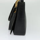 BALLY Shoulder Bag Leather Black Gold Auth 123425-4