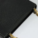 BALLY Shoulder Bag Leather Black Gold Auth 123425-6