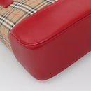 BURBERRY Nova Check Shoulder Bag Canvas Beige Gold Auth 123426-14