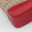 BURBERRY Nova Check Shoulder Bag Canvas Beige Gold Auth 123426-16