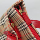 BURBERRY Nova Check Shoulder Bag Canvas Beige Gold Auth 123426-11